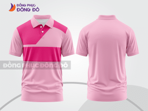 Mẫu thiết kế áo polo basic đồng phục doanh nghiệp đẹp màu hồng phấn ctpb948