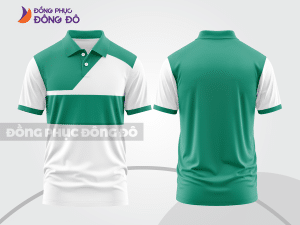Mẫu thiết kế áo polo basic đồng phục doanh nghiệp đẹp màu xanh ngọc ctpb955