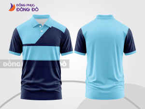 Mẫu thiết kế áo polo basic đồng phục doanh nghiệp đẹp màu xanh da trời ctpb957