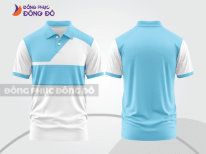 Mẫu thiết kế áo polo basic đồng phục doanh nghiệp đẹp màu xanh da trời ctpb961