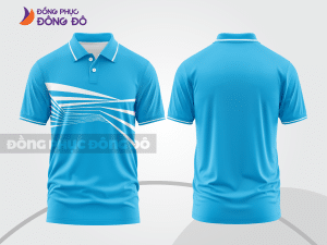 Mẫu thiết kế áo polo basic đồng phục doanh nghiệp đẹp màu xanh da trời ctpb963