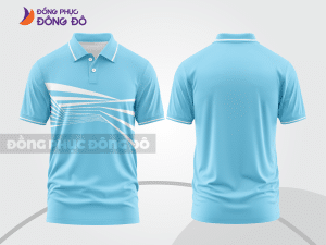 Mẫu thiết kế áo polo basic đồng phục doanh nghiệp đẹp màu xanh da trời ctpb979