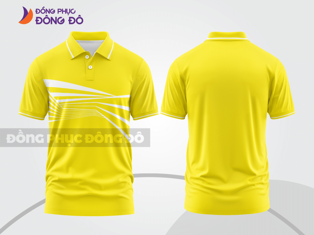 Áo polo đồng phục doanh nghiệp màu vàng phối trắng ctpb980