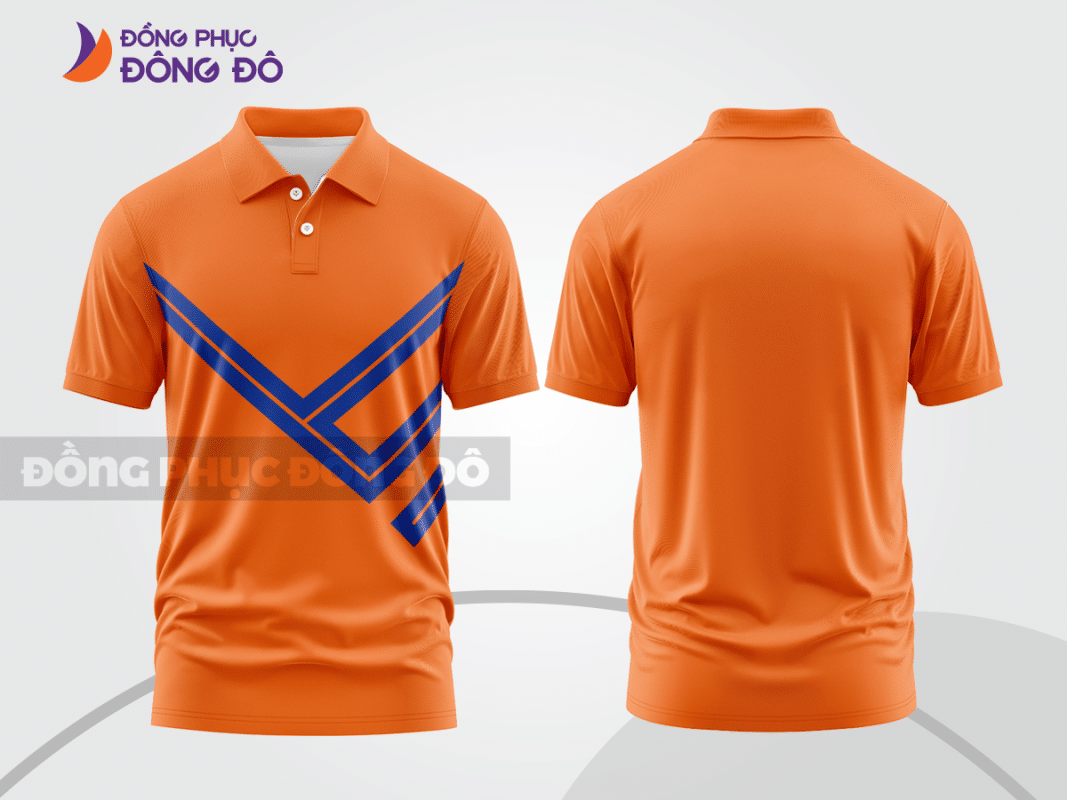 Áo polo đồng phục doanh nghiệp màu cam phối xanh ctpb981