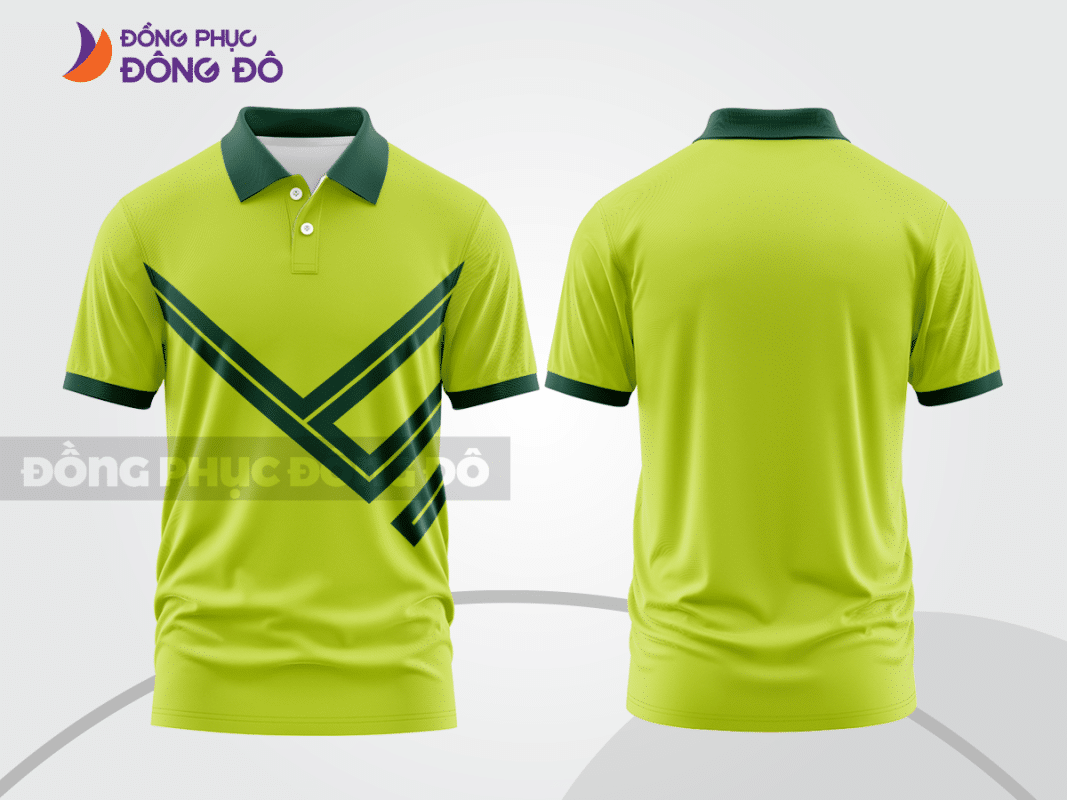 Áo polo đồng phục xanh chuối phối xanh đậm ctpb984