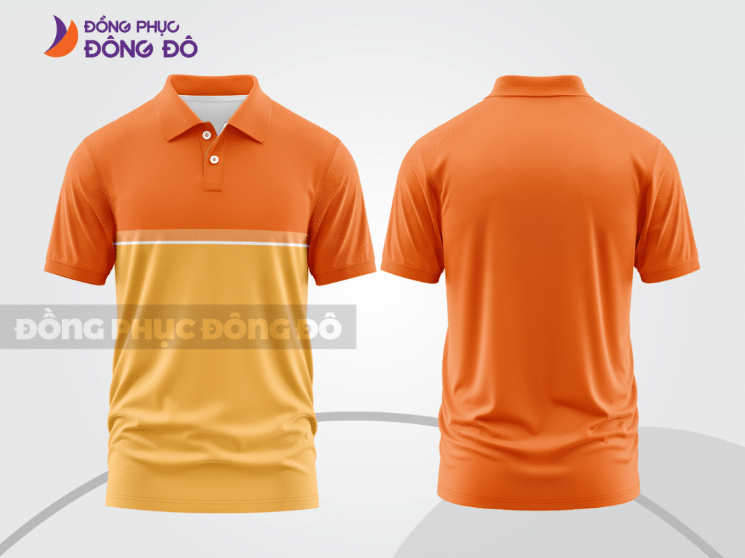 Áo polo đồng phục công ty màu cam phối vàng CTPB99