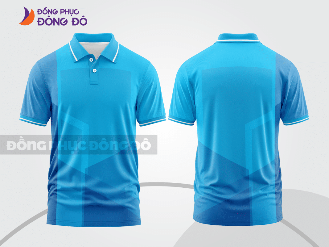 Áo polo 3D đồng phục công ty màu xanh da trời CTPD3002