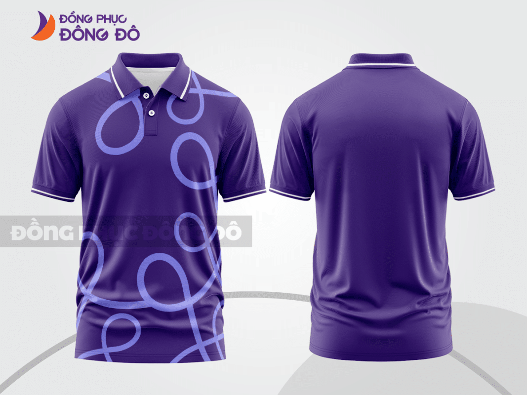 Áo polo 3D đồng phục công ty màu tím ctpd3003
