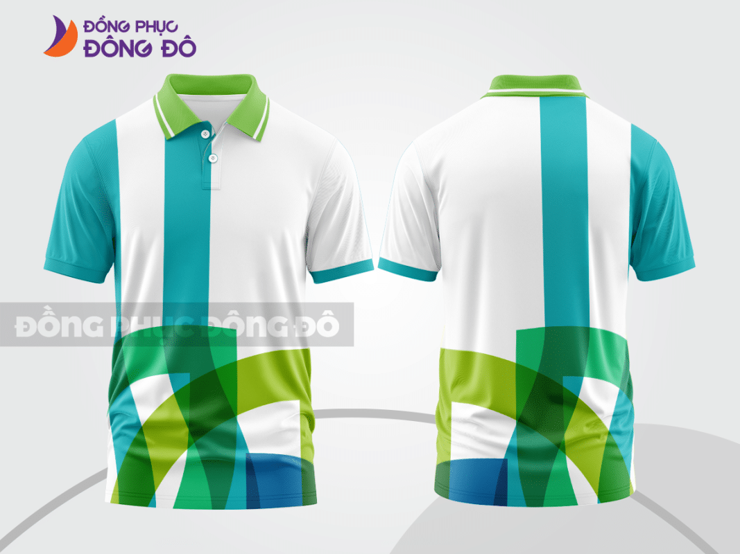Áo polo 3D đồng phục công ty màu xanh ngọc CTPD3004