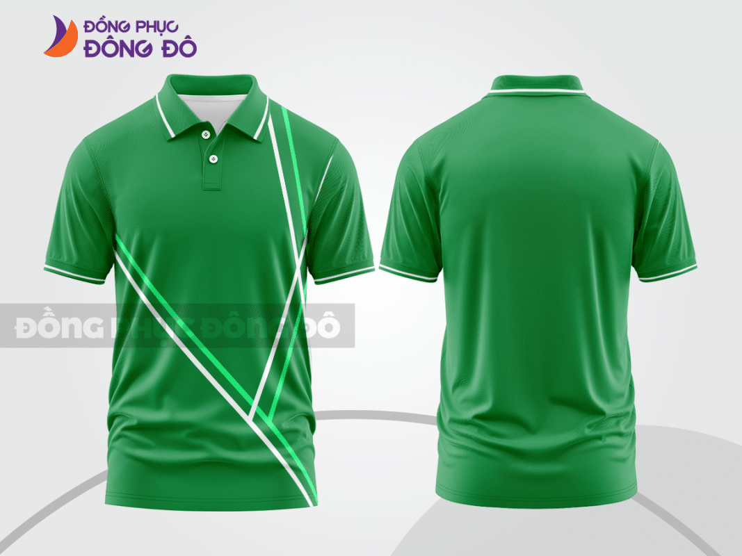 Áo polo 3D đồng phục công ty màu xanh lá ctpd3009