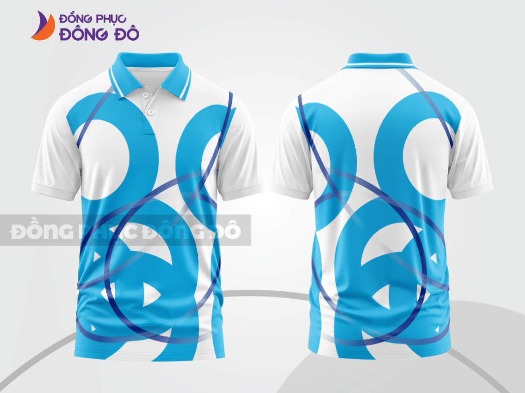 Áo polo 3D đồng phục công ty xanh da trời CTPD3013