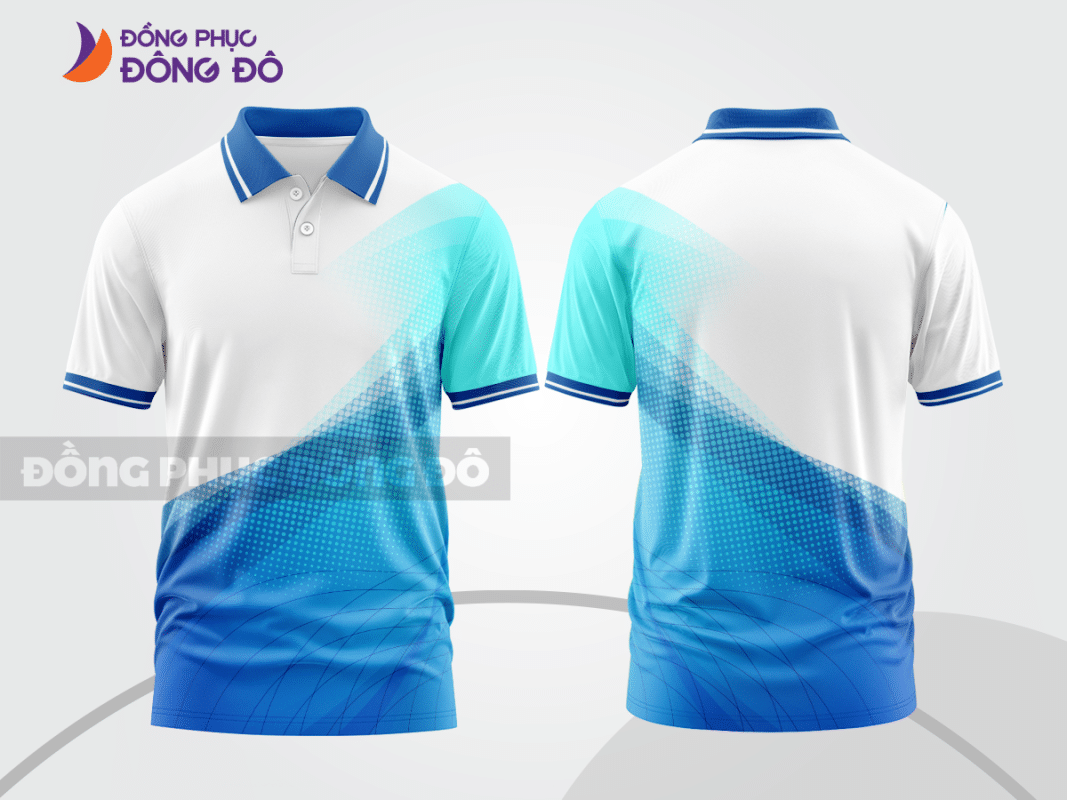 Áo polo 3D đồng phục công ty màu xanh dương CTPD4001