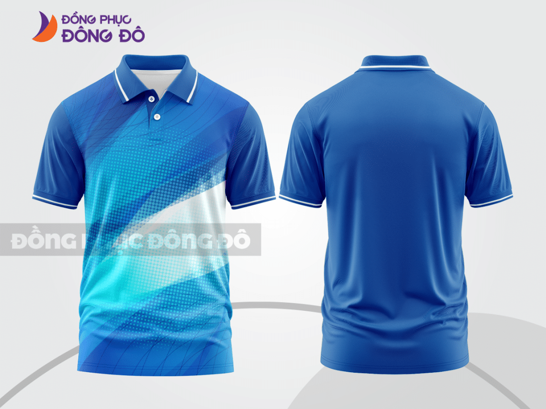 Áo polo 3D đồng phục công ty xanh dương CTPD4002