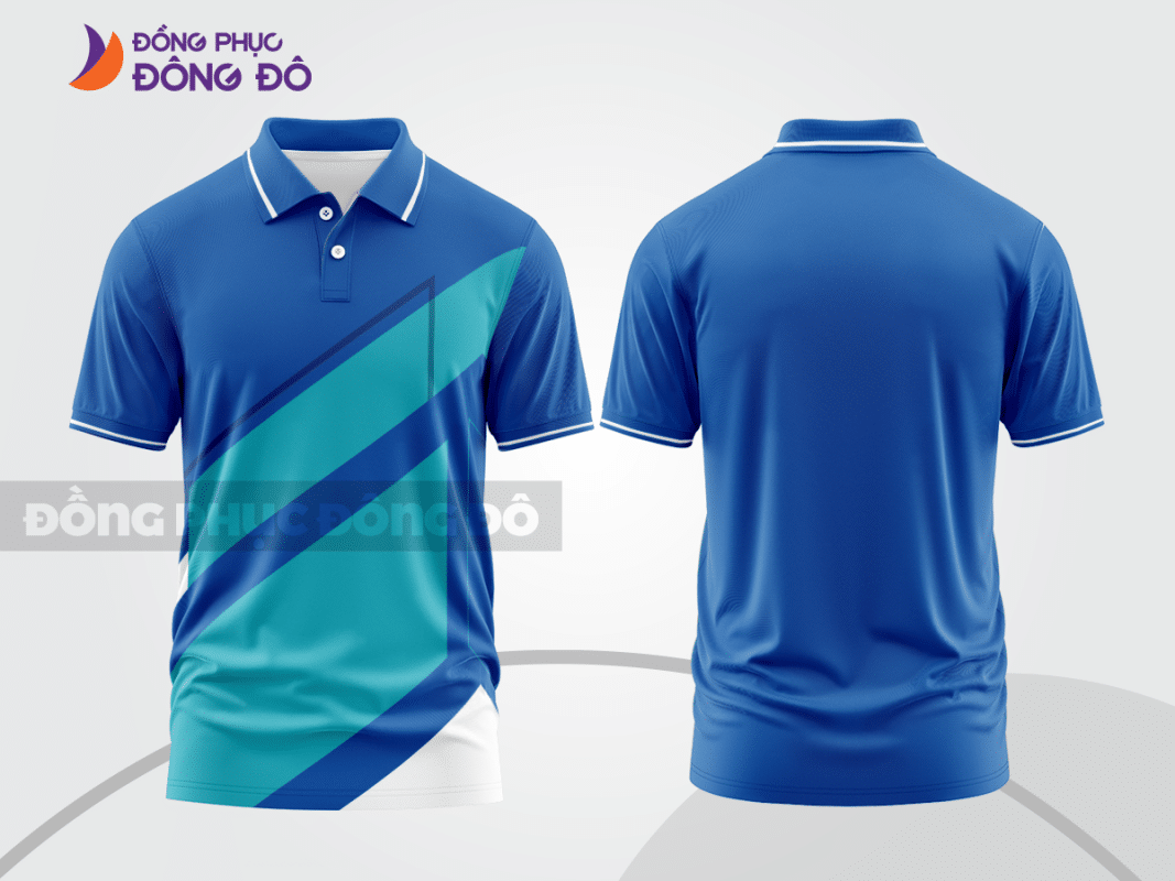 Áo polo 3D đồng phục công ty màu xanh dương CTPD4021
