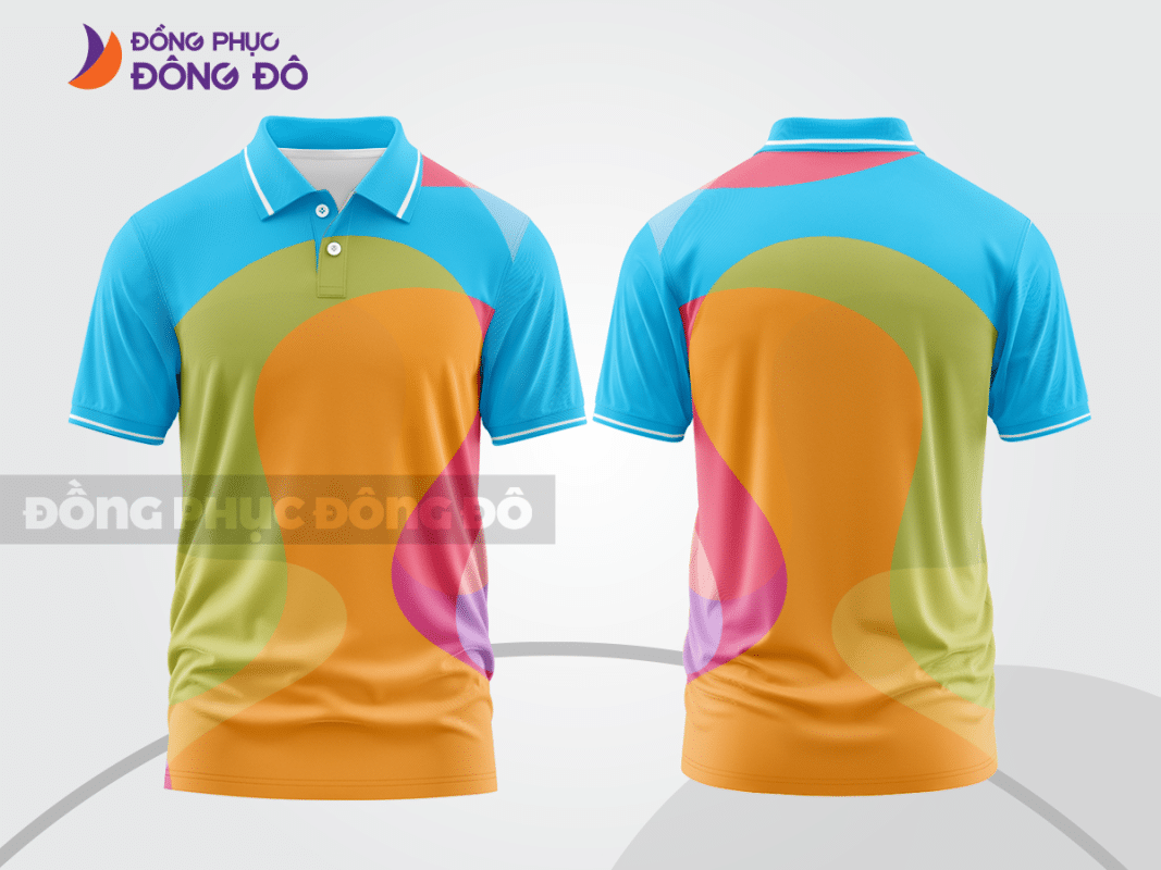Áo polo 3D đồng phục công ty màu cam CTPD4023
