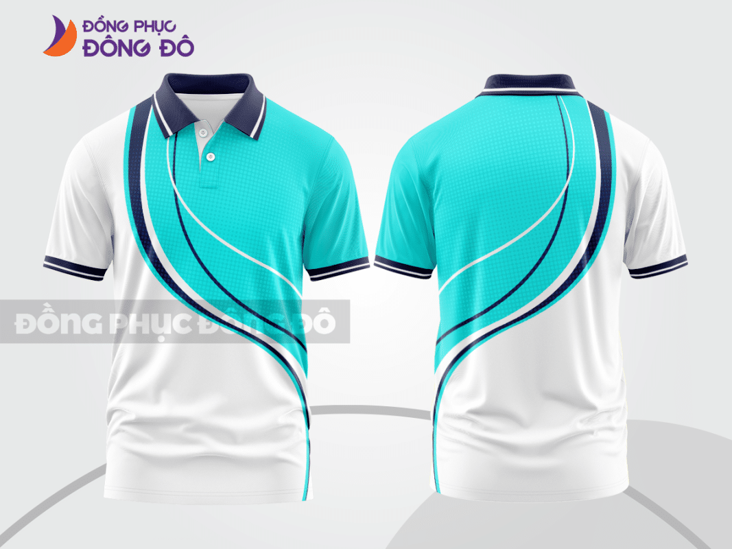 Áo polo 3D đồng phục công ty màu xanh ngọc CTPD4025