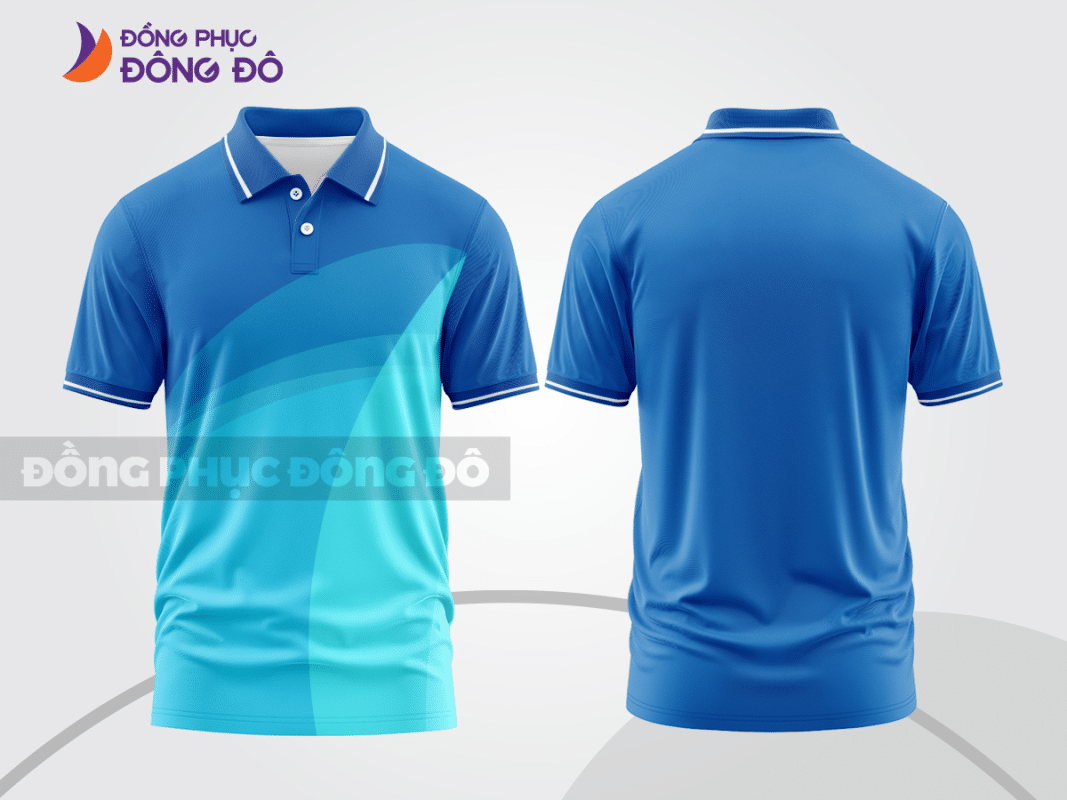 Áo polo 3D đồng phục công ty xanh dương CTPD4028