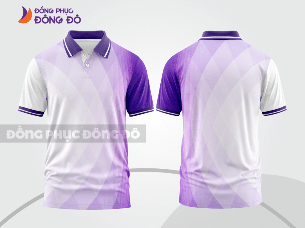 Áo polo 3D đồng phục công ty màu tím CTPD4043