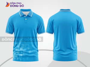 Mẫu thiết kế áo polo 3d đồng phục công ty màu xanh da trời ctpd4046