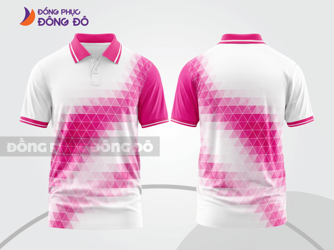 Áo polo 3D đồng phục công ty màu hồng CTPD4063