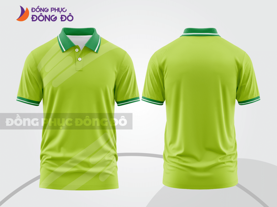 Áo polo 3D đồng phục công ty xanh nõn chuối CTPD4095