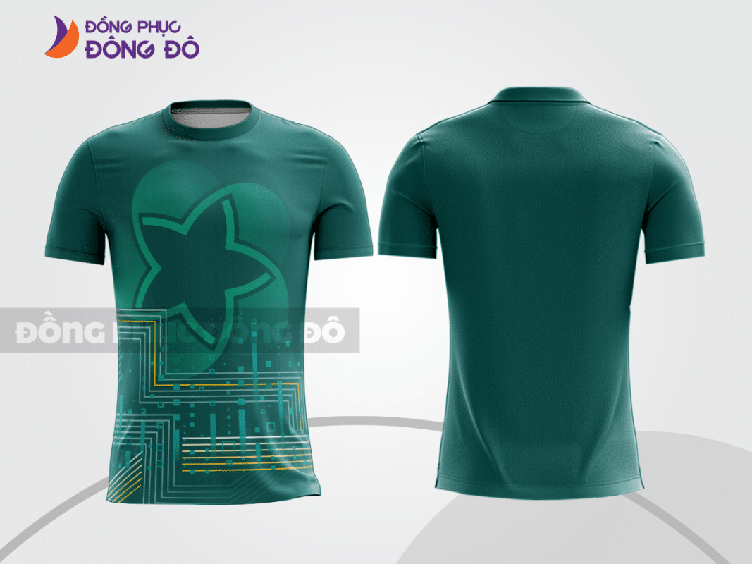 Áo T-shirt 3D đồng phục công ty màu xanh ngọc CTTD2