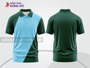 Mẫu thiết kế áo polo basic đồng phục doanh nghiệp đẹp màu xanh két ctpb1157