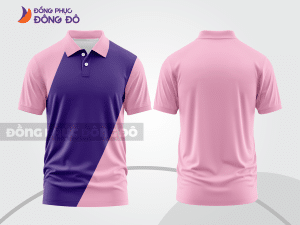 Mẫu thiết kế áo polo basic đồng phục doanh nghiệp đẹp màu hồng phấn ctpb1159
