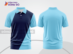 Mẫu thiết kế áo polo basic đồng phục doanh nghiệp đẹp màu xanh da trời ctpb1168