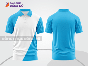 Mẫu thiết kế áo polo basic đồng phục doanh nghiệp đẹp màu xanh da trời ctpb1171