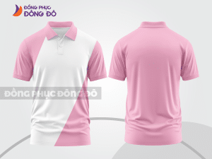 Mẫu thiết kế áo polo basic đồng phục doanh nghiệp đẹp màu hồng phấn ctpb1177
