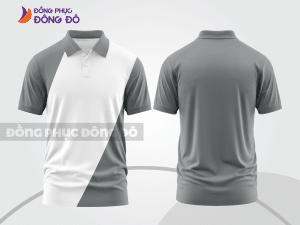 Mẫu thiết kế áo polo basic đồng phục doanh nghiệp đẹp màu ghi xám ctpb1182
