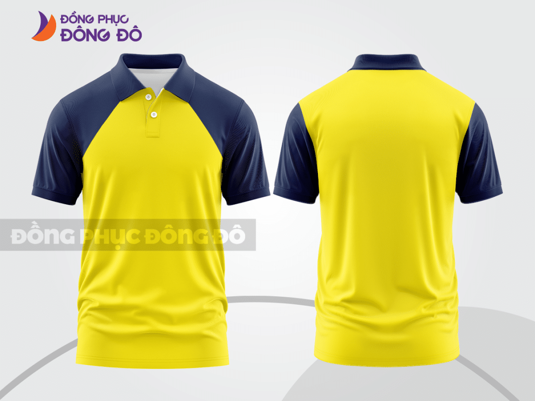 Áo polo đồng phục doanh nghiệp màu vàng phối xanh navy ctpb1224