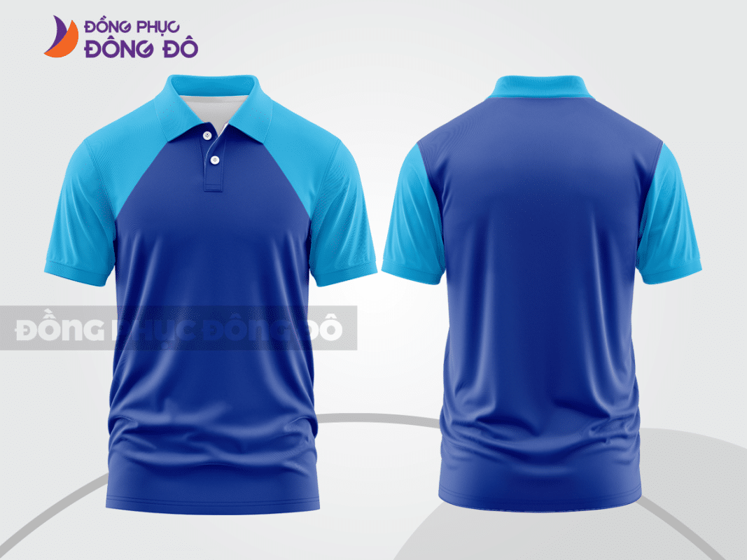 Áo polo đồng phục xanh biển CTPB1226 phối xanh cyan