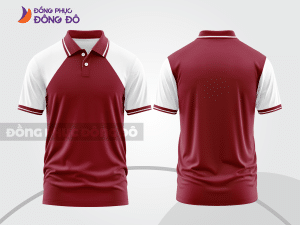 Mẫu thiết kế áo polo basic đồng phục doanh nghiệp đẹp màu đỏ đô ctpb1235