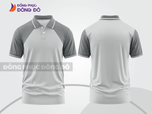 Mẫu thiết kế áo polo basic đồng phục doanh nghiệp đẹp màu ghi xám ctpb1237
