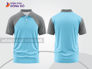 Mẫu thiết kế áo polo basic đồng phục doanh nghiệp đẹp màu xanh da trời ctpb1240