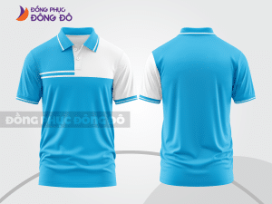 Mẫu thiết kế áo polo basic đồng phục doanh nghiệp đẹp màu xanh da trời ctpb1244