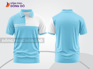 Mẫu thiết kế áo polo basic đồng phục doanh nghiệp đẹp màu xanh da trời ctpb1258