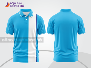 Mẫu thiết kế áo polo basic đồng phục doanh nghiệp đẹp màu xanh da trời ctpb1261