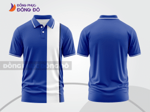 Mẫu thiết kế áo polo basic đồng phục doanh nghiệp đẹp màu xanh biển ctpb1262