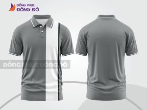 Mẫu thiết kế áo polo basic đồng phục doanh nghiệp đẹp màu ghi xám ctpb1274