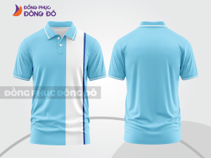 Mẫu thiết kế áo polo basic đồng phục doanh nghiệp đẹp màu xanh da trời ctpb1277