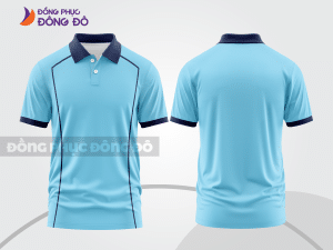 Mẫu thiết kế áo polo basic đồng phục doanh nghiệp đẹp màu xanh da trời ctpb1296