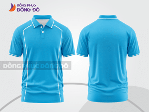 Mẫu thiết kế áo polo basic đồng phục doanh nghiệp đẹp màu xanh da trời ctpb1298