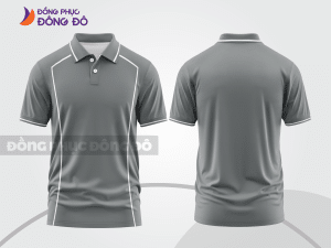 Mẫu thiết kế áo polo basic đồng phục doanh nghiệp đẹp màu ghi xám ctpb1311