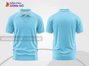 Mẫu thiết kế áo polo basic đồng phục doanh nghiệp đẹp màu xanh da trời ctpb1314