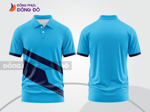 Mẫu thiết kế áo polo basic đồng phục doanh nghiệp đẹp màu xanh da trời ctpb1317