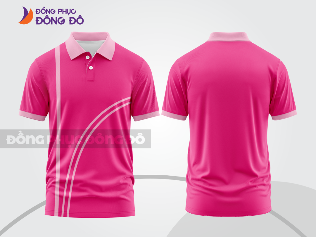 Áo polo đồng phục doanh nghiệp màu hồng đậm CTPB1341