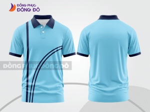 Mẫu thiết kế áo polo basic đồng phục doanh nghiệp đẹp màu xanh da trời ctpb1351